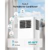 EUHOMY 8,000 BTU Portable Air Conditioners, 4-in-1 Air Conditioner Portable Up to 350 Sq.Ft., Portable AC Unit with Cool, Fan, Dehumidifier, Sleep, 24H Timer, Remote & Installation Kit, for Bedroom(12 000)