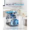 EUHOMY Countertop Ice Maker Machine with Handle, 26lbs in 24Hrs, 9 Ice Cubes Ready in 6 Mins, Self-Cleaning Portable Ice Maker with Basket and Scoop, for Home/Kitchen/Camping/RV. (Black)(Blue)