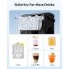 EUHOMY Countertop Ice Maker Machine with Handle, 26lbs in 24Hrs, 9 Ice Cubes Ready in 6 Mins, Self-Cleaning Portable Ice Maker with Basket and Scoop, for Home/Kitchen/Camping/RV. (Black)(Black)