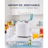 EUHOMY Countertop Ice Maker Machine with Handle, 26lbs in 24Hrs, 9 Ice Cubes Ready in 6 Mins, Self-Cleaning Portable Ice Maker with Basket and Scoop, for Home/Kitchen/Camping/RV. (Black)(White)