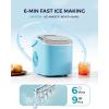 EUHOMY Countertop Ice Maker Machine with Handle, 26lbs in 24Hrs, 9 Ice Cubes Ready in 6 Mins, Self-Cleaning Portable Ice Maker with Basket and Scoop, for Home/Kitchen/Camping/RV. (Black)(Blue)