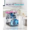 EUHOMY Countertop Ice Maker Machine with Handle, 26lbs in 24Hrs, 9 Ice Cubes Ready in 6 Mins, Self-Cleaning Portable Ice Maker with Basket and Scoop, for Home/Kitchen/Camping/RV. (Black)(Pink)