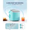 EUHOMY Countertop Ice Maker Machine with Handle, 26lbs in 24Hrs, 9 Ice Cubes Ready in 6 Mins, Self-Cleaning Portable Ice Maker with Basket and Scoop, for Home/Kitchen/Camping/RV. (Black)(Green)