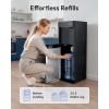 Euhomy 4-in-1 Water Dispenser with Ice Maker, Bottom-Loading Hot & Cold Water Cooler – Fits 3 & 5 Gallons, 33 lbs/24h Ice Production, Childproof Lock,Black