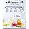 Euhomy 4-in-1 Water Dispenser with Ice Maker, Bottom-Loading Hot & Cold Water Cooler – Fits 3 & 5 Gallons, 33 lbs/24h Ice Production, Childproof Lock,Black