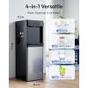 Euhomy 4-in-1 Water Dispenser with Ice Maker, Bottom-Loading Hot & Cold Water Cooler – Fits 3 & 5 Gallons, 33 lbs/24h Ice Production, Childproof Lock,Black