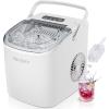 EUHOMY Countertop Ice Maker Machine with Handle, 26lbs in 24Hrs, 9 Ice Cubes Ready in 6 Mins, Self-Cleaning Portable Ice Maker with Basket and Scoop, for Home/Kitchen/Camping/RV. (Black)(White)