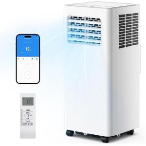 EUHOMY 8,000 BTU Portable Air Conditioners, 4-in-1 Air Conditioner Portable Up to 350 Sq.Ft., Portable AC Unit with Cool, Fan, Dehumidifier, Sleep, 24H Timer, Remote & Installation Kit, for Bedroom(12000)