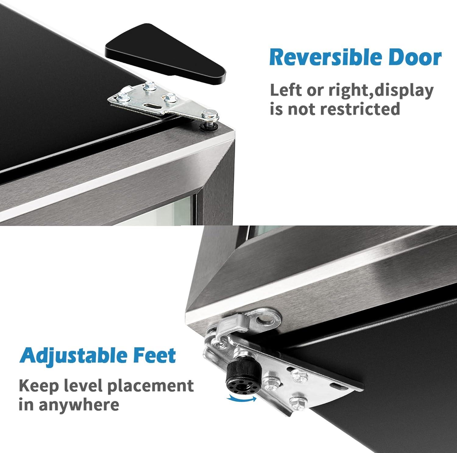 image:imageEUHOMY Mini Fridge 130 Can Beverage Refrigerator Cooler Glass Door for Soda Wine Beer Beverage Cooler for Home Bar Office with Digital Temperature Control Adjustable Shelves 32 CuFt SilverSilver