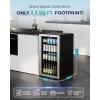 EUHOMY Mini Fridge 130 Can Beverage Refrigerator Cooler Glass Door for Soda Wine Beer, Beverage Cooler for Home, Bar, Office with Digital Temperature Control Adjustable Shelves, 3.2 Cu.Ft, Silver(Silver)