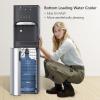Euhomy Self Cleaning Bottom Loading Water Cooler Dispenser, with UV Lights Stainless Steel Water Cooler for Home, Office, Living Room, 3 Or 5 Gallon Bottle,Black(Black and Silver)