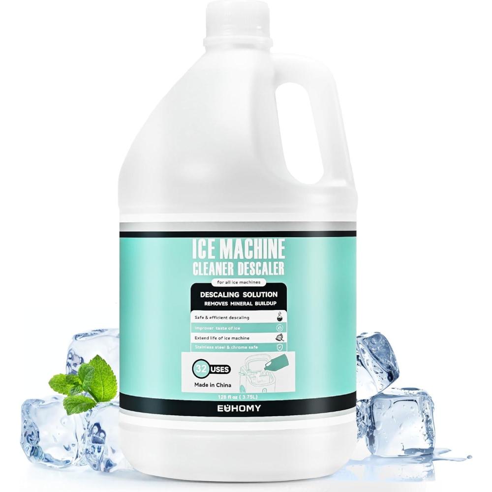 image:imageEUHOMY Max 33 Uses Ice Machine Cleaner Descaler 1 Gallon 375L 128 Fl OZ Ice Maker Cleaner Ideal Universal Descaling Solution for All Brands Ice Maker Single Use Coffee and Espresso Machines
