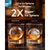EUHOMY 2.5″ Clear Ice Ball Maker, 3 Clear Sphere Ice in 45 Mins, 96pcs/24H Dual-Mode Countertop Ice Maker Machine with APP Control, Continuous Cooling, Self-Cleaning, Ideal for Whiskey Bourbon