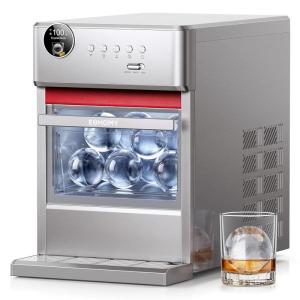 EUHOMY 2.5″ Clear Ice Ball Maker, 3 Clear Sphere Ice in 45 Mins, 96pcs/24H Dual-Mode Countertop Ice Maker Machine with APP Control, Continuous Cooling, Self-Cleaning, Ideal for Whiskey Bourbon