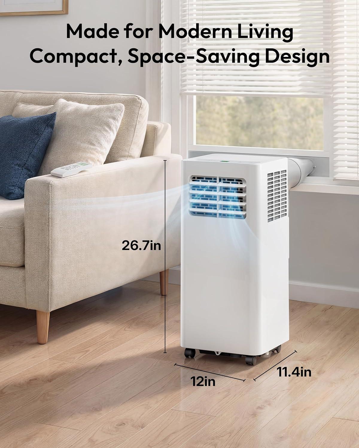 image:imageEUHOMY Portable Air Conditioners 10000 BTU 4in1 Air Conditioner Portable Up to 450 SqFt with Cool Fan Dehumidifier Sleep Portable AC Unit with LED Remote amp 24H Timer Installation Kits10 000 BTU
