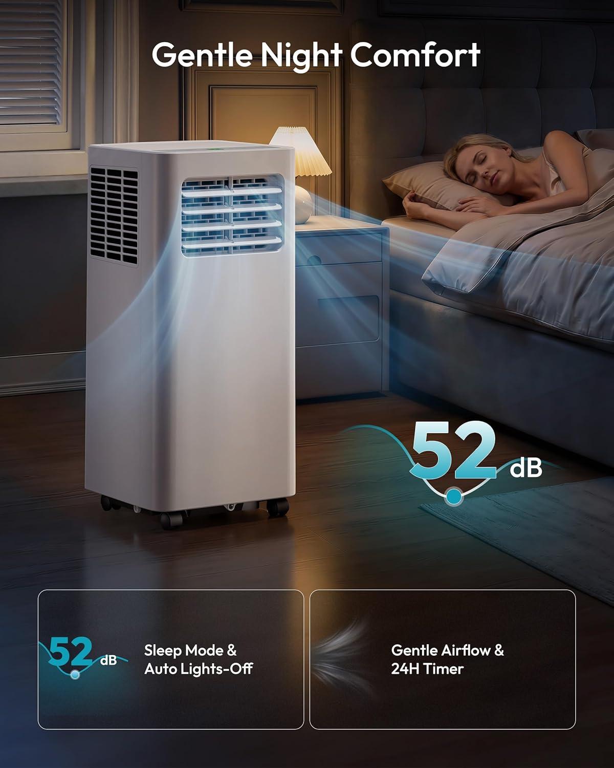 image:imageEUHOMY Portable Air Conditioners 10000 BTU 4in1 Air Conditioner Portable Up to 450 SqFt with Cool Fan Dehumidifier Sleep Portable AC Unit with LED Remote amp 24H Timer Installation Kits14 000 BTU HEAT WIFI