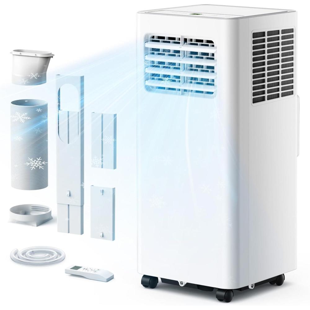image:imageEUHOMY Portable Air Conditioners 10000 BTU 4in1 Air Conditioner Portable Up to 450 SqFt with Cool Fan Dehumidifier Sleep Portable AC Unit with LED Remote amp 24H Timer Installation Kits10 000 BTU