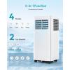 EUHOMY Portable Air Conditioners 10,000 BTU, 4-in-1 Air Conditioner Portable Up to 450 Sq.Ft. with Cool, Fan, Dehumidifier, Sleep, Portable AC Unit with LED Remote & 24H Timer, Installation Kits(8000 BTU)