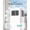 EUHOMY Portable Air Conditioners 10,000 BTU, 4-in-1 Air Conditioner Portable Up to 450 Sq.Ft. with Cool, Fan, Dehumidifier, Sleep, Portable AC Unit with LED Remote & 24H Timer, Installation Kits(14 000 BTU  HEAT  WIFI)