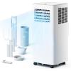 EUHOMY Portable Air Conditioners 10,000 BTU, 4-in-1 Air Conditioner Portable Up to 450 Sq.Ft. with Cool, Fan, Dehumidifier, Sleep, Portable AC Unit with LED Remote & 24H Timer, Installation Kits(8 000 BTU)