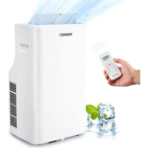 EUHOMY Portable Air Conditioners 10,000 BTU, 4-in-1 Air Conditioner Portable Up to 450 Sq.Ft. with Cool, Fan, Dehumidifier, Sleep, Portable AC Unit with LED Remote & 24H Timer, Installation Kits(16 000 BTU)