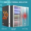 EUHOMY 18L Freestanding Counter-top Wine Fridge Mini Fridge, 4 Bottle and 6 Can Wine Cooler for Red White Wine, Wine Cellar with LED Digital Temperature Display Quiet, Black(Silver)
