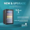 EUHOMY 18L Freestanding Counter-top Wine Fridge Mini Fridge, 4 Bottle and 6 Can Wine Cooler for Red White Wine, Wine Cellar with LED Digital Temperature Display Quiet, Black(Black)