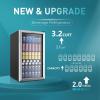 EUHOMY 18L Freestanding Counter-top Wine Fridge Mini Fridge, 4 Bottle and 6 Can Wine Cooler for Red White Wine, Wine Cellar with LED Digital Temperature Display Quiet, Black(Silver)