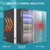 EUHOMY 18L Freestanding Counter-top Wine Fridge Mini Fridge, 4 Bottle and 6 Can Wine Cooler for Red White Wine, Wine Cellar with LED Digital Temperature Display Quiet, Black(Black)