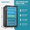 EUHOMY 18L Freestanding Counter-top Wine Fridge Mini Fridge, 4 Bottle and 6 Can Wine Cooler for Red White Wine, Wine Cellar with LED Digital Temperature Display Quiet, Black(Black)