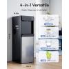 Euhomy 4-in-1 Water Dispenser with Ice Maker, Bottom-Loading Water Cooler Hot and Cold, Fits 3 & 5 Gallons, 33 lbs per Day Ice Production, Childproof Lock, for Home Office Kitchen, Black(Black)