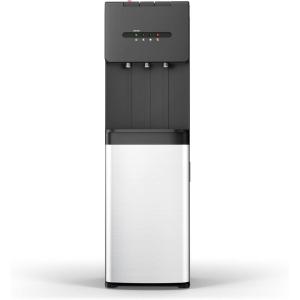 Euhomy 4-in-1 Water Dispenser with Ice Maker, Bottom-Loading Water Cooler Hot and Cold, Fits 3 & 5 Gallons, 33 lbs per Day Ice Production, Childproof Lock, for Home Office Kitchen, Black(White)