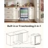 EUHOMY 24 Inch Wine and Beverage Refrigerator, 112 Cans & 8 Bottles Built-in or Freestanding Beverage Refrigerator Double-Layer Glass Door, Under Counter Wine Fridge for Kitchen, Bar, Office(24″ Wine and Beverage Refrigerator)