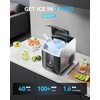 EUHOMY Smart Nugget Ice Maker Countertop, Pebble Ice Maker Machine with APP/Alexa Control, 40lbs/24H, Ready in 7 Mins, Self-Cleaning, Portable Sonic Ice Makers with Hanging Ice Scoop for Home/Office(Leisure Black)