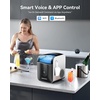 EUHOMY Smart Nugget Ice Maker Countertop, Pebble Ice Maker Machine with APP/Alexa Control, 40lbs/24H, Ready in 7 Mins, Self-Cleaning, Portable Sonic Ice Makers with Hanging Ice Scoop for Home/Office(Leisure Black)