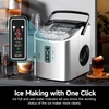EUHOMY Smart Nugget Ice Maker Countertop, Pebble Ice Maker Machine with APP/Alexa Control, 40lbs/24H, Ready in 7 Mins, Self-Cleaning, Portable Sonic Ice Makers with Hanging Ice Scoop for Home/Office(Silver)