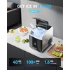 EUHOMY Smart Nugget Ice Maker Countertop, Pebble Ice Maker Machine with APP/Alexa Control, 40lbs/24H, Ready in 7 Mins, Self-Cleaning, Portable Sonic Ice Makers with Hanging Ice Scoop for Home/Office(APP Black)