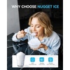 EUHOMY Smart Nugget Ice Maker Countertop, Pebble Ice Maker Machine with APP/Alexa Control, 40lbs/24H, Ready in 7 Mins, Self-Cleaning, Portable Sonic Ice Makers with Hanging Ice Scoop for Home/Office(Leisure Black)