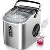EUHOMY Smart Nugget Ice Maker Countertop, Pebble Ice Maker Machine with APP/Alexa Control, 40lbs/24H, Ready in 7 Mins, Self-Cleaning, Portable Sonic Ice Makers with Hanging Ice Scoop for Home/Office(Silver)