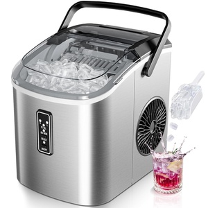 EUHOMY Smart Nugget Ice Maker Countertop, Pebble Ice Maker Machine with APP/Alexa Control, 40lbs/24H, Ready in 7 Mins, Self-Cleaning, Portable Sonic Ice Makers with Hanging Ice Scoop for Home/Office(Silver)